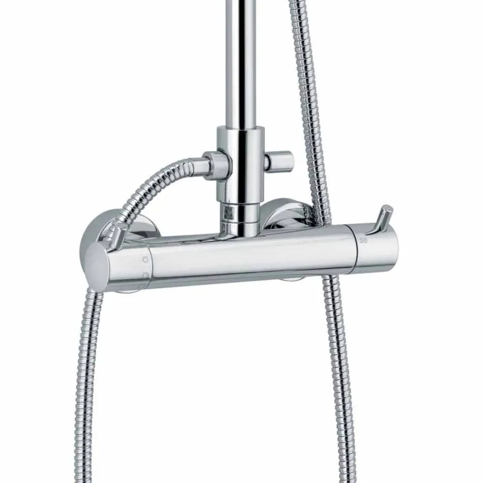 Duschpelare med termostatblandare i mässing tillverkad i Italien - Gallo Viadurini