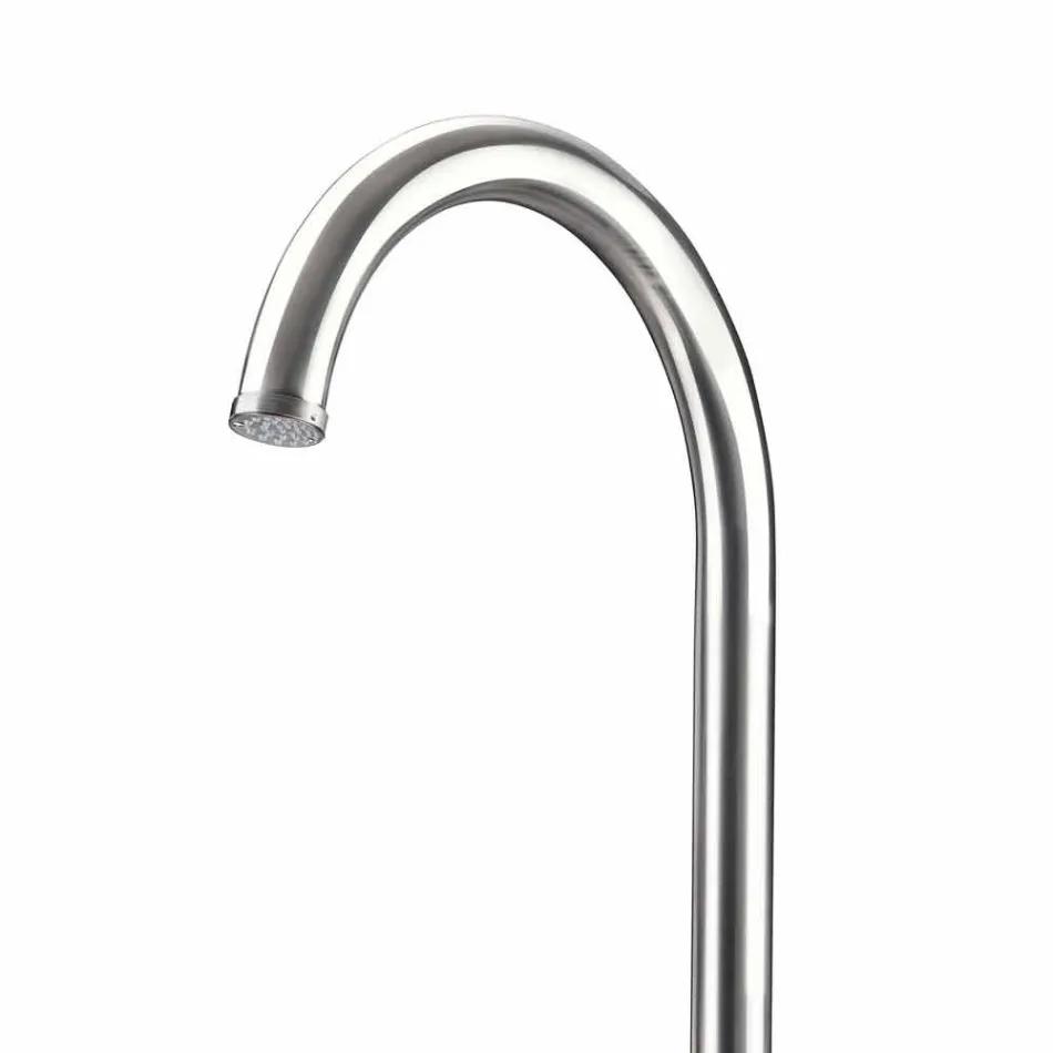 Rostfritt stål trädgårdsduschpelare med handdusch tillverkad i Italien - Marlen Viadurini