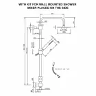 Duschkolonn av mässing med abs-dusch och duschmunstycke i Italien Viadurini