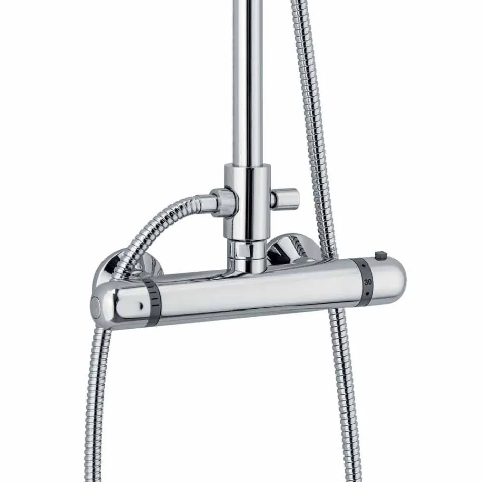 Mässingsduschpelare med termostatblandare tillverkad i Italien - Gallo Viadurini