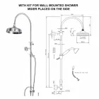 Mässingsduschpelare med rund duschmunstycke och handdusch Tillverkad i Italien - Brillo Viadurini