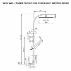 Mässing duschkolonn med rund stål duschhuvud Tillverkad i Italien - Kennedy Viadurini