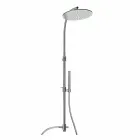 Mässing duschkolonn med rund stål duschhuvud Tillverkad i Italien - Kennedy Viadurini