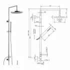 Duschpelare i förkromad mässing med abs handdusch tillverkad i Italien - Selvio Viadurini