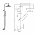 Duschpelare i förkromad mässing med abs handdusch tillverkad i Italien - Selvio Viadurini