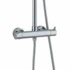 Duschpelare i förkromad mässing med flexibel slang och handdusch tillverkad i Italien - Griso Viadurini