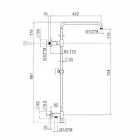 Duschpelare i förkromad mässing med duschhuvud av stål Tillverkad i Italien - Daino Viadurini