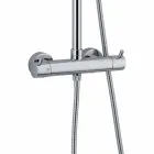 Duschpelare i förkromad mässing med fyrkantigt duschhuvud Tillverkad i Italien - Griso Viadurini