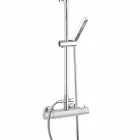 Duschpelare i förkromad mässing med fyrkantigt duschhuvud Made in Italy - Studio Viadurini