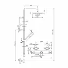 Duschpelare i förkromad mässing med fyrkantigt duschhuvud Made in Italy - Studio Viadurini