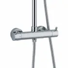 Duschpelare i förkromad mässing med runt duschhuvud Tillverkad i Italien - Griso Viadurini