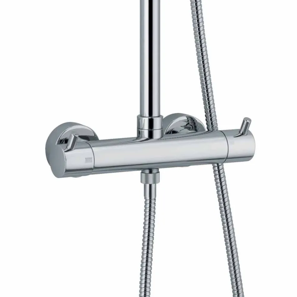 Duschpelare i förkromad mässing med runt duschhuvud Tillverkad i Italien - Griso Viadurini