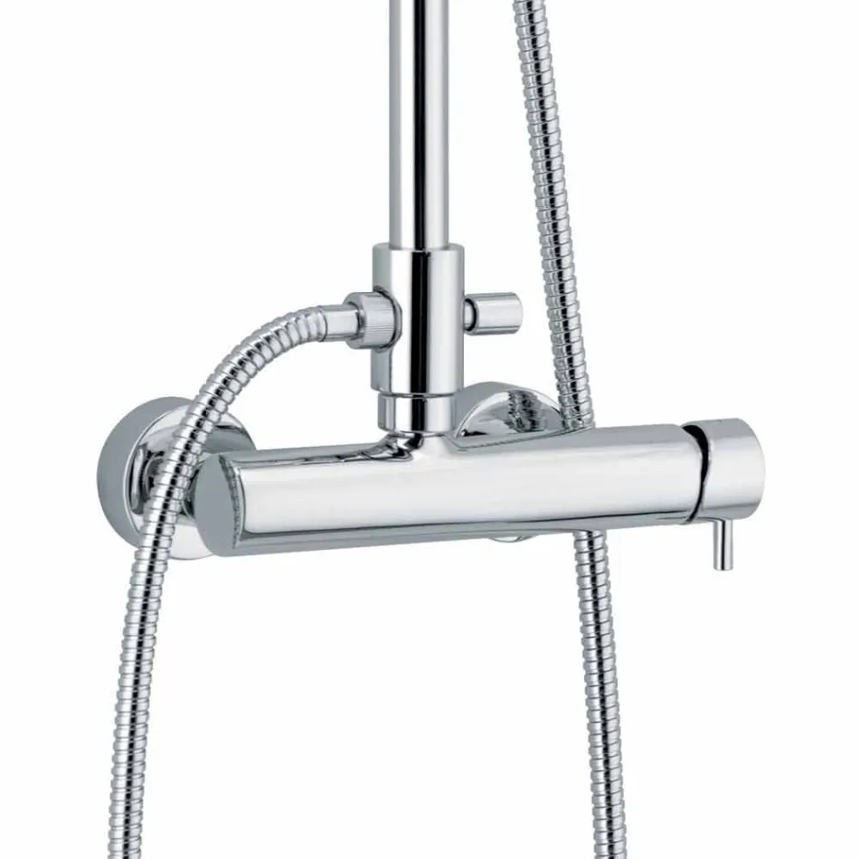 Duschpelare i förkromad mässing fyrkantig design tillverkad i Italien - Padula Viadurini