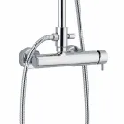 Duschpelare i förkromad mässing fyrkantig design tillverkad i Italien - Padula Viadurini