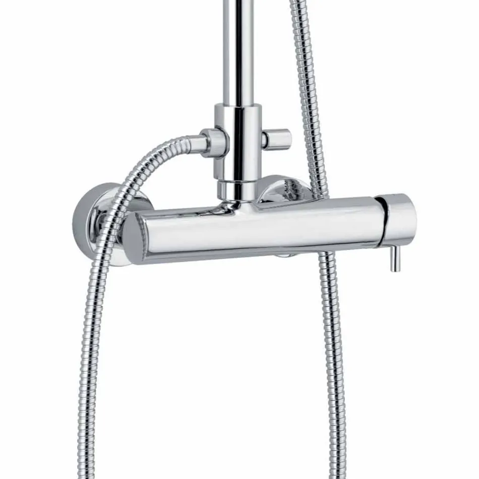 Duschpelare i förkromad mässing fyrkantig design tillverkad i Italien - Padula Viadurini