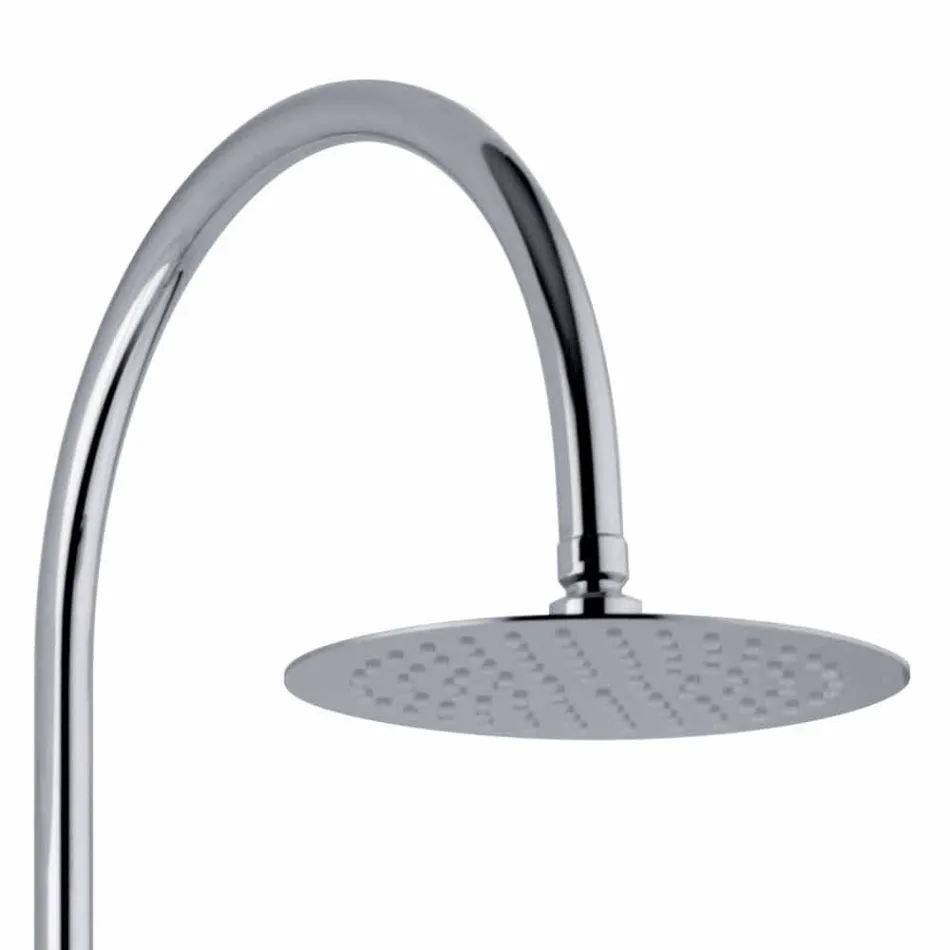 Teleskopisk duschpelare i mässing med rund duschhuvud Tillverkad i Italien - Lenio Viadurini