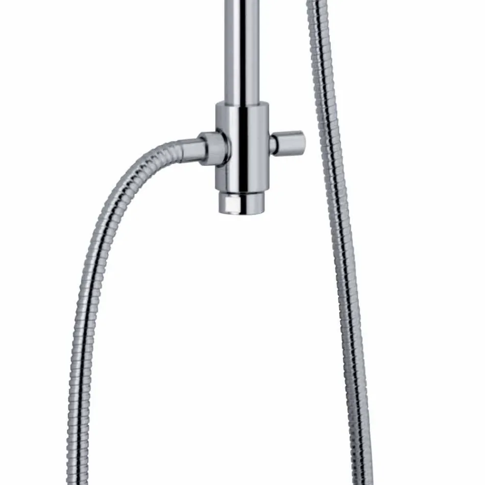 Teleskopisk duschpelare i mässing med rund duschhuvud Tillverkad i Italien - Lenio Viadurini