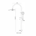 Teleskopisk duschpelare i mässing med rund duschhuvud Tillverkad i Italien - Lenio Viadurini