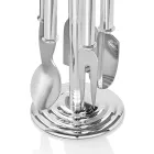 Ostknivar i silvermetall med kristaller 5 delar - Marfio Viadurini