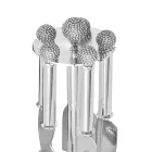 Ostknivar i silvermetall med kristaller 5 delar - Marfio Viadurini