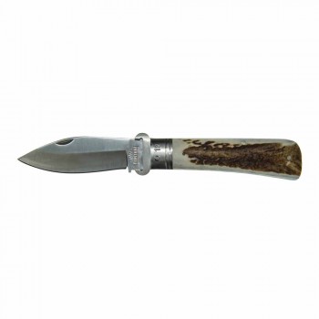 Antik hantverkskniv med horn eller trähandtag tillverkad i Italien - Mugello