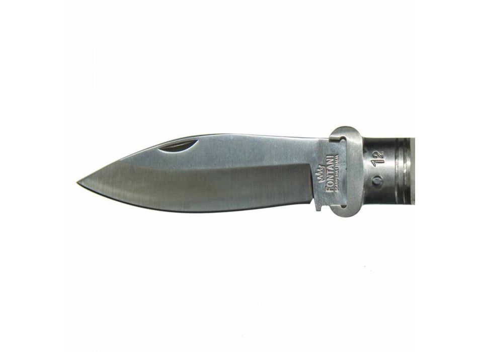 Antik hantverkskniv med horn eller trähandtag tillverkad i Italien - Mugello Viadurini