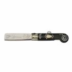 Antik buffelhornkniv med silverdetaljer Tillverkad i Italien - blad Viadurini