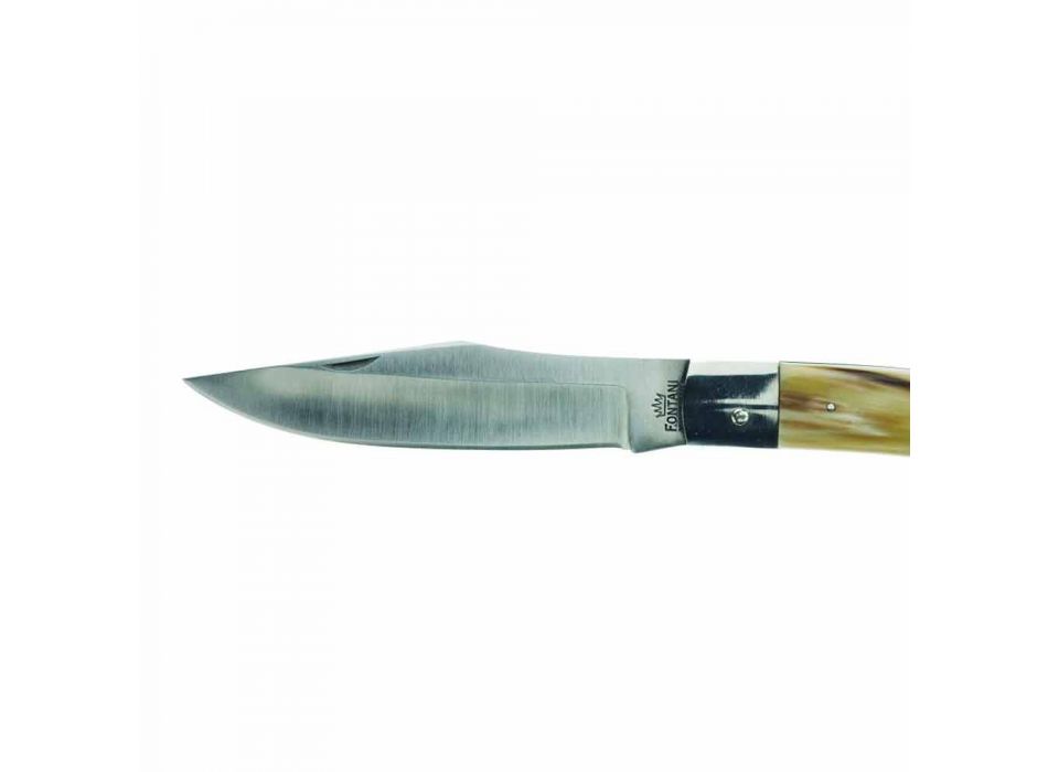 Antik handgjord jaktkniv med stålblad tillverkad i Italien - Afri Viadurini