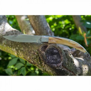 Antik handgjord jaktkniv med stålblad tillverkad i Italien - Afri