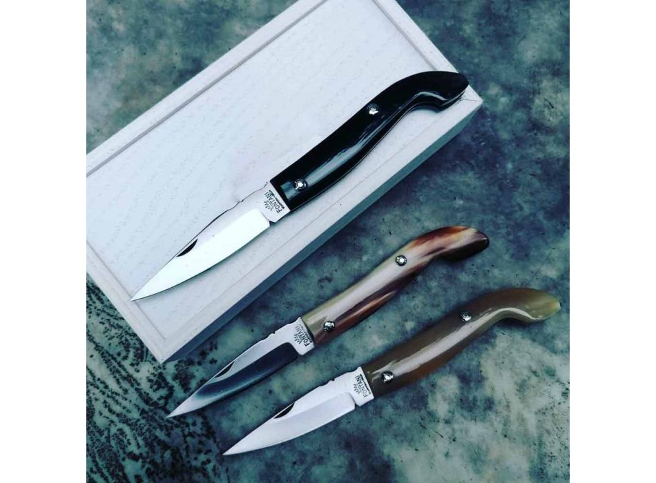 Handgjord napolitansk kniv med stålblad Tillverkad i Italien - Napo Viadurini
