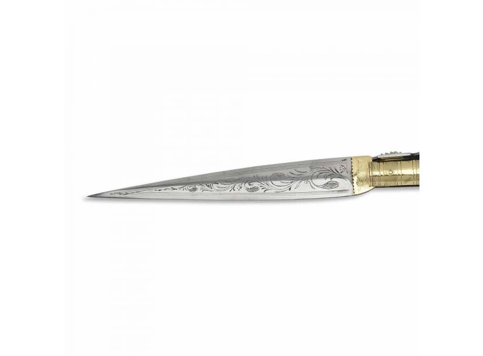 Sevilla Navaja Knife med stålgraverad blad Tillverkad i Italien - Sevilla Viadurini