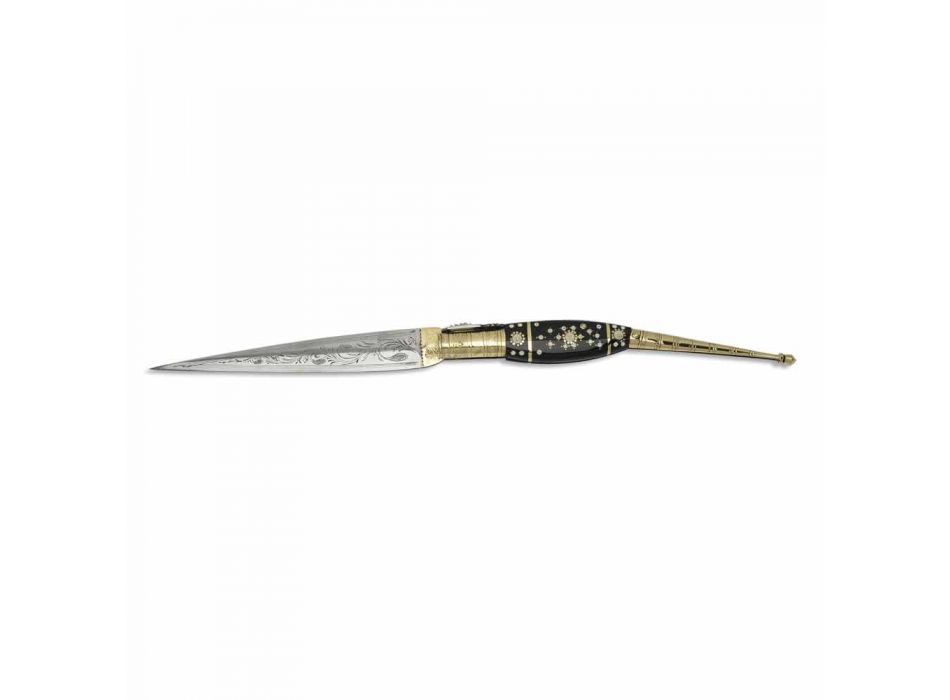 Sevilla Navaja Knife med stålgraverad blad Tillverkad i Italien - Sevilla Viadurini