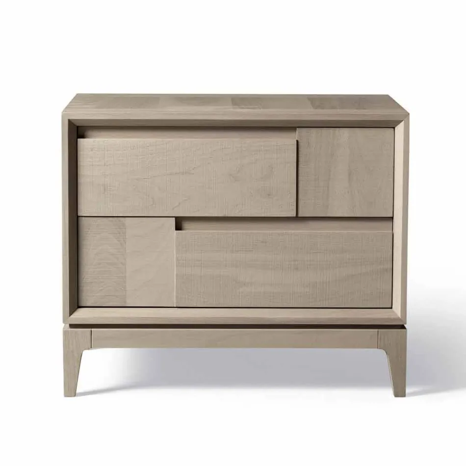 Dresser 2 trälådor modern design massiv valnöt, Nino Viadurini
