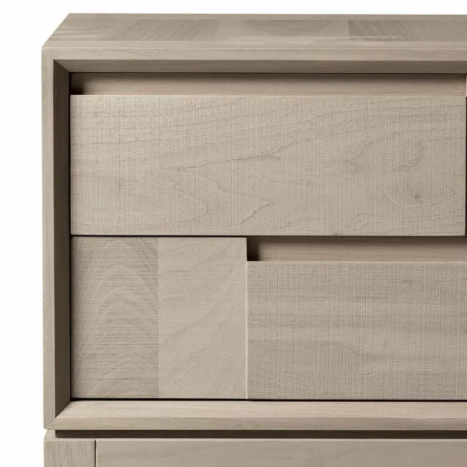 Dresser 2 trälådor modern design massiv valnöt, Nino Viadurini