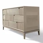 Dresser 3 lådor modern design i massiv valnöt, Nino Viadurini