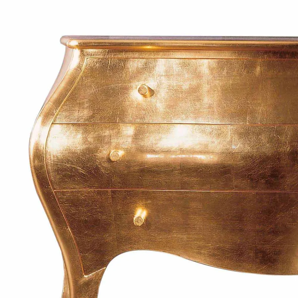 Dresser 3 trälådor Solid Gold design, tillverkad i Italien, Giotto Viadurini