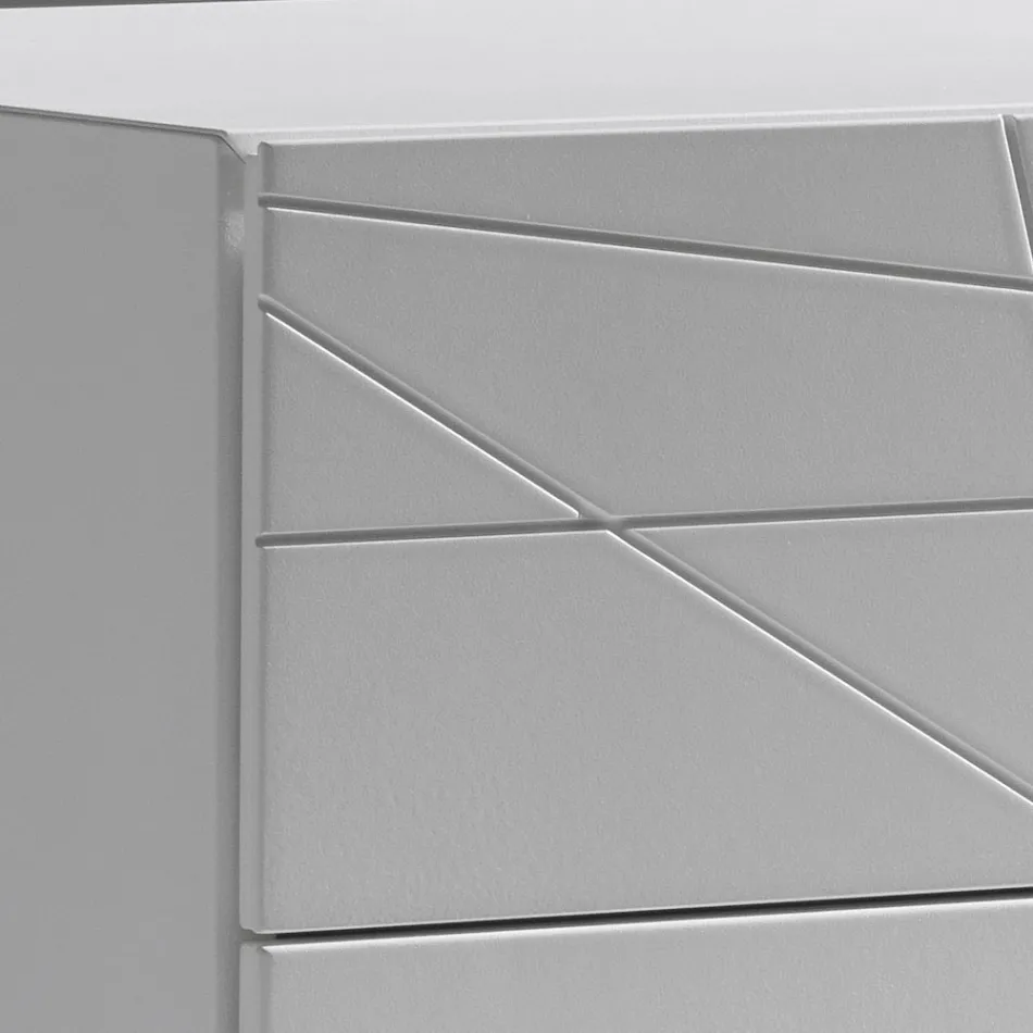 Byrå med 3 lådor i målad träspånskiva - Gemelli Viadurini