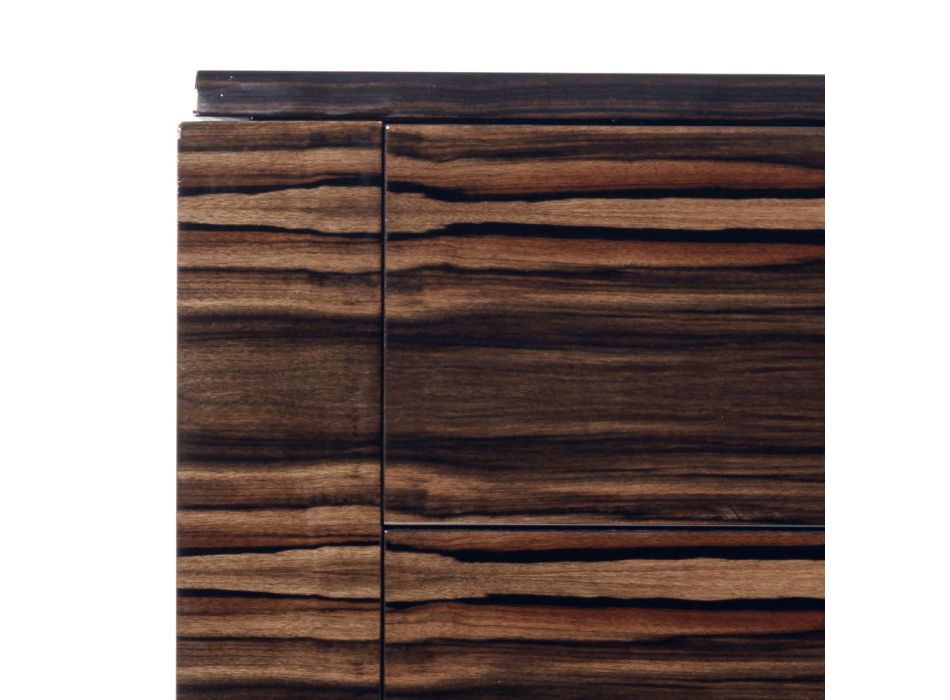 Design ebenholts trä byrå 4Cassetti Grilli Zarafa tillverkad i Italien Viadurini