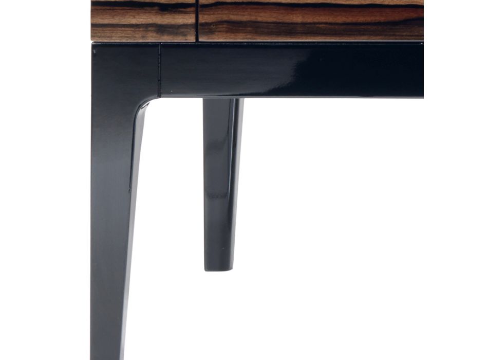 Design ebenholts trä byrå 4Cassetti Grilli Zarafa tillverkad i Italien Viadurini