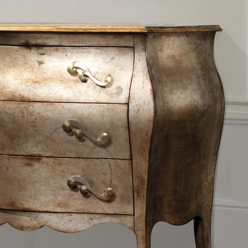 Kommod i Linden Blockboard med 3 lådor Made in Italy - Bled Viadurini