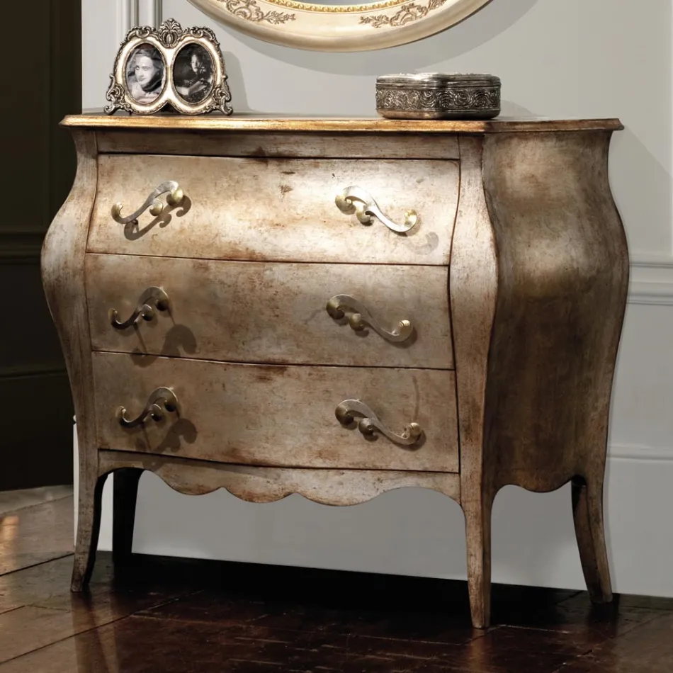 Kommod i Linden Blockboard med 3 lådor Made in Italy - Bled Viadurini