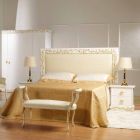 Säng 2 trälådor med Kush guld dekorationer, som gjorts i Italien Viadurini