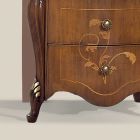 Klassiskt sängbord 3 Lyxlådor Valnötsträ Tillverkat i Italien - Cambrige Viadurini
