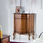 Klassiskt sängbord infälld trädörr och låda tillverkad i Italien - Leonor Viadurini