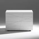 Nattduksbord med 1 låda i målad träspånskiva - Leone Viadurini