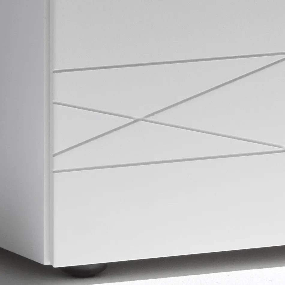 Nattduksbord med 1 låda i målad träspånskiva - Leone Viadurini