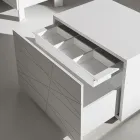 Nattduksbord med 1 låda i målad träspånskiva - Leone Viadurini