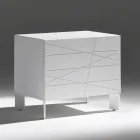 Nattduksbord med 1 låda i målad träspånskiva - Leone Viadurini