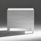 Nattduksbord med 1 låda i målad träspånskiva - Leone Viadurini