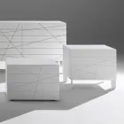 Nattduksbord med 1 låda i målad träspånskiva - Leone Viadurini